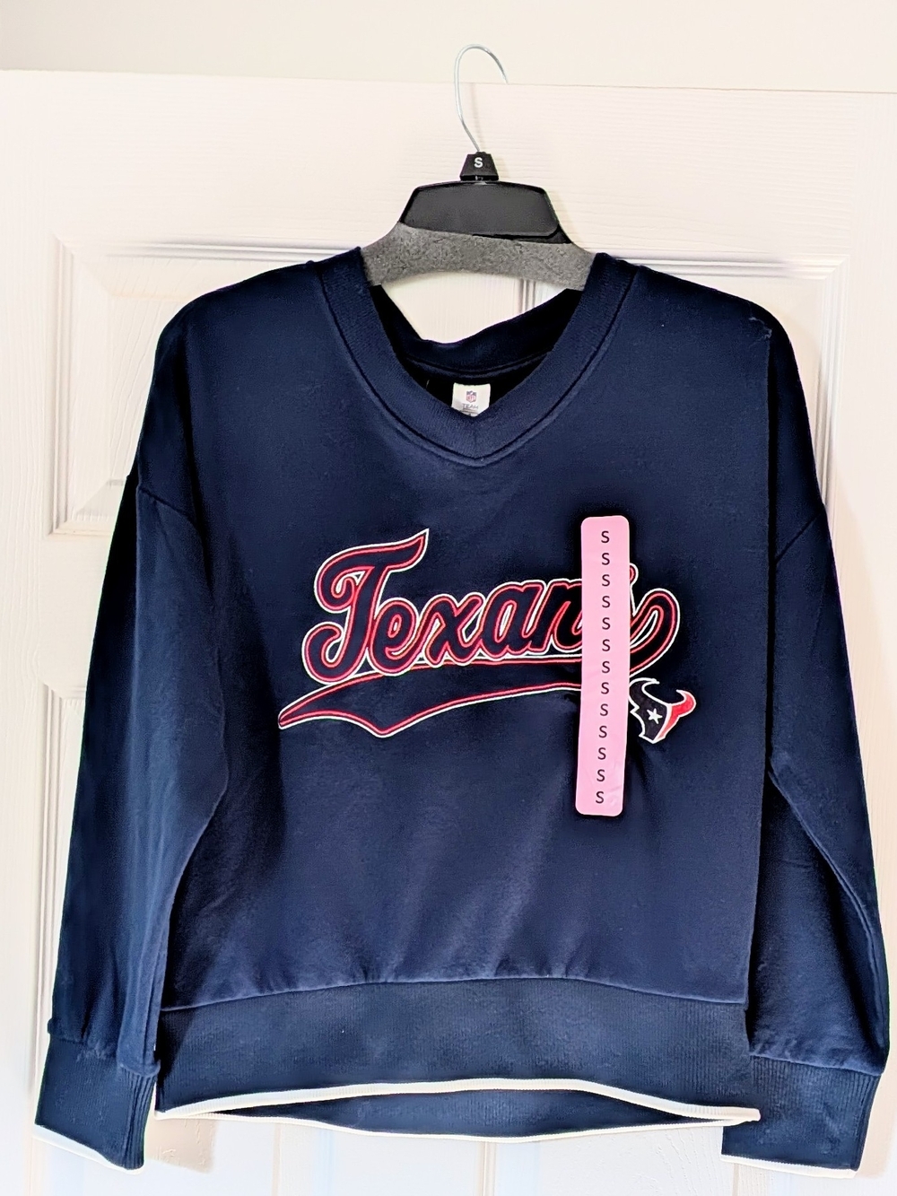 Official NFL Texans Navy V-Neck Sweatshirt